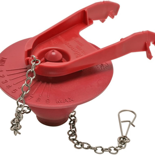 Fluidmaster 502P21 PerforMAX Universal Water-Saving Long Life Toilet Flapper for 2-Inch Flush Valves, Adjustable Solid Frame Design, Easy Install, Red, 1 pack