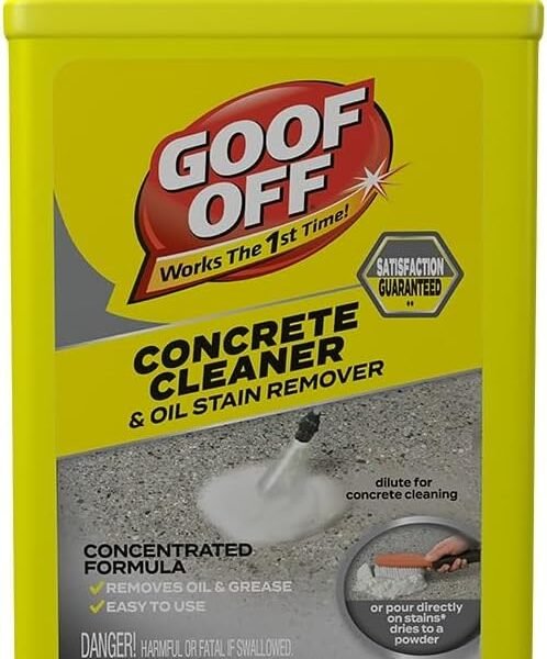 FG820 32OZ Goof Off, 32 OZ, Degreaser, Removes Embedded Oil from Concrete, No Scrubbing, No Rinsing, Liquid Dries to Powder, Easy to Use Pack of 2