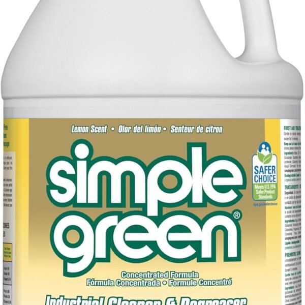 Simple Green 73434010 14010 Industrial Cleaner & Degreaser, Concentrated, Lemon, 1 gal Bottle, 128 Fl Oz (Pack of 1)