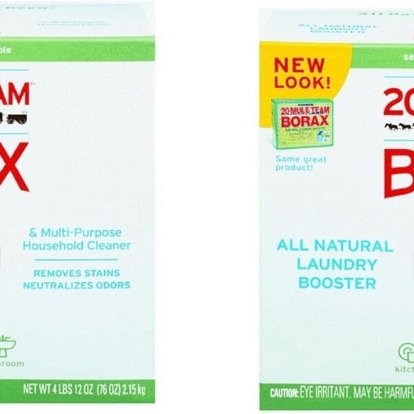Borax 20 Mule Team Laundry Booster, Powder, 2 Packages(4 lbs)